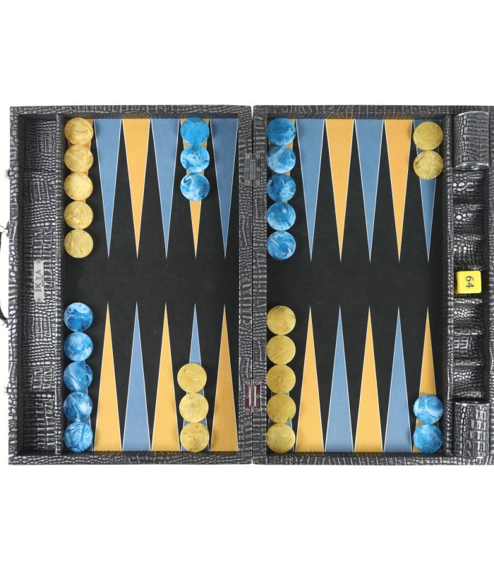 Siyah Vitage Timsah Kroko Tavla